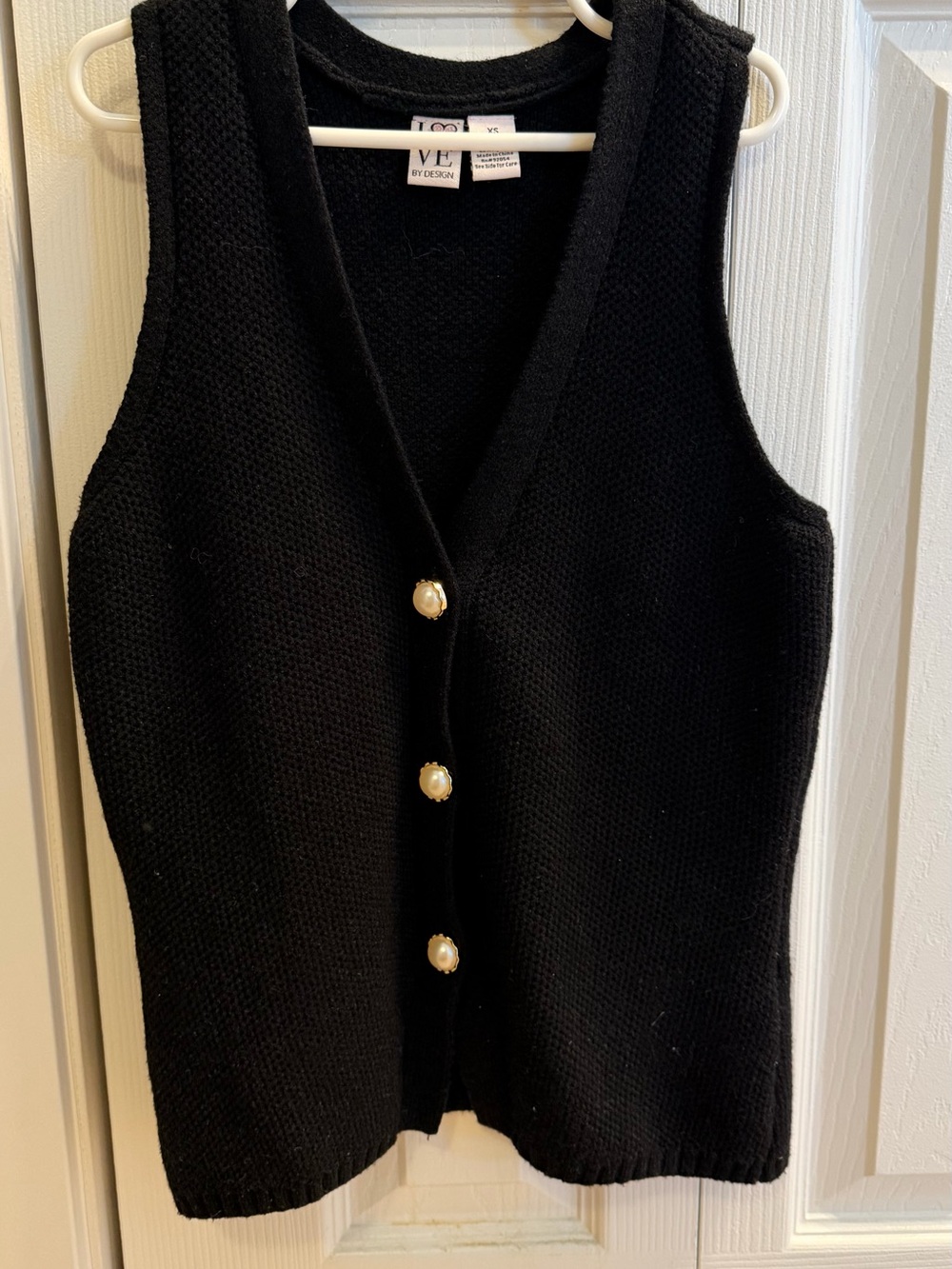 Love By Design Black Pearl-Button Knit Tank
